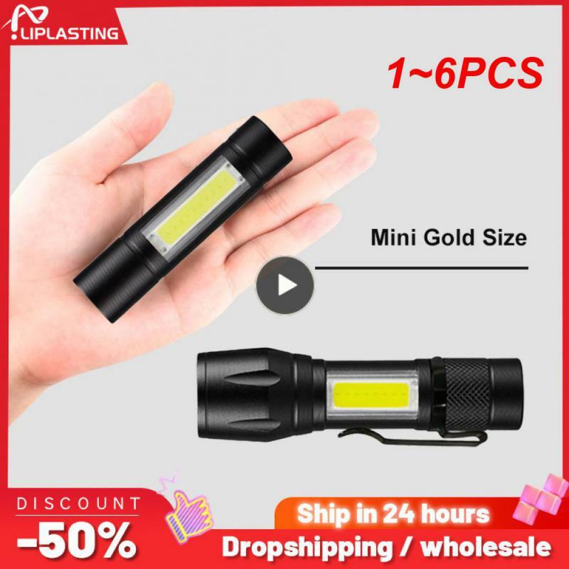 1~6PCS Zoom Focus Mini Led Flashlight Built In Battery XP-G Q5 Lamp Lantern Work Light rechargeable Mini Flashlight