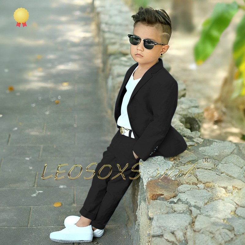 Kids 'personalizado 2-Piece Suit Set, Blazer e Calças, adequado para eventos, eventos, festas e férias, ternos dos meninos