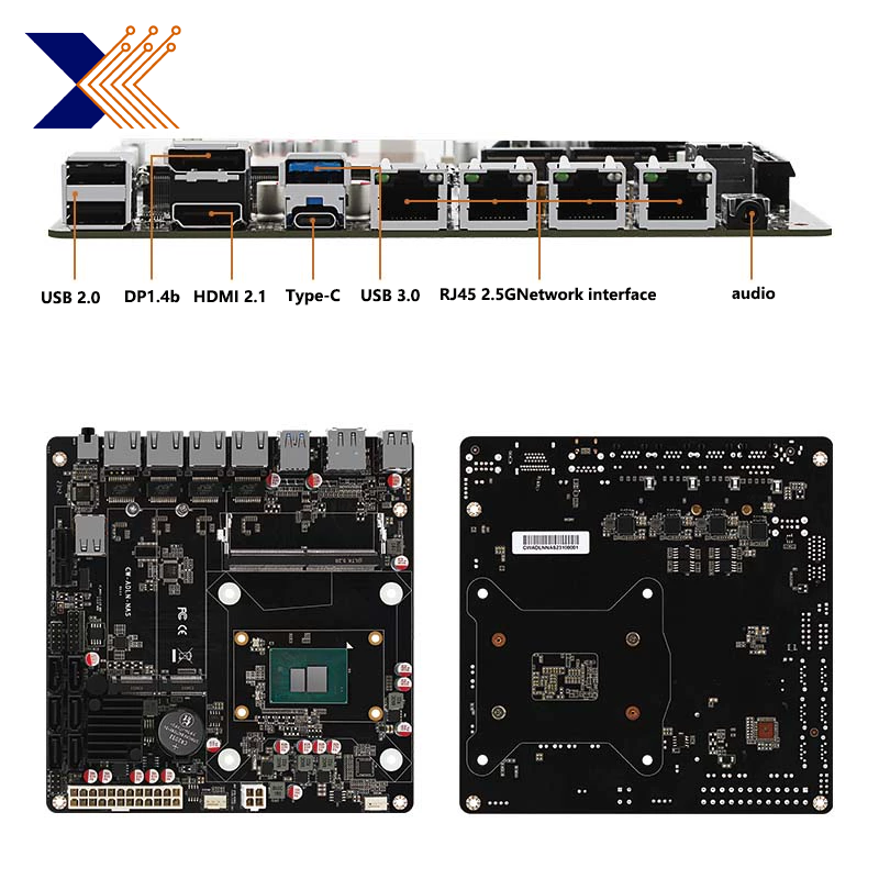 CWWK N100/i3-N305 six-bay NAS monster board 2 * M.2 NVMe 6 * SATA3.0 4 * Intel 2.5G porte Ethernet HDMI + DP 4K @ 60HZ ITX scheda madre
