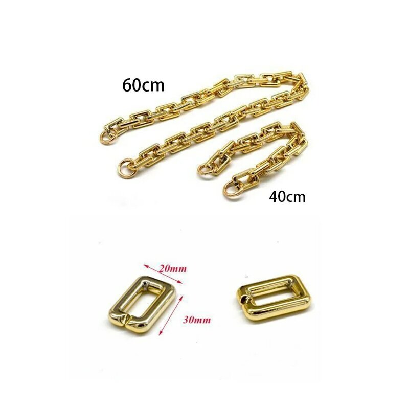 60cm Silver Gold Plated Acrylic Purse Chain Strap Handbag Handles Diy Purse Replacement Chain For Shoulder Bag Handbags Straps