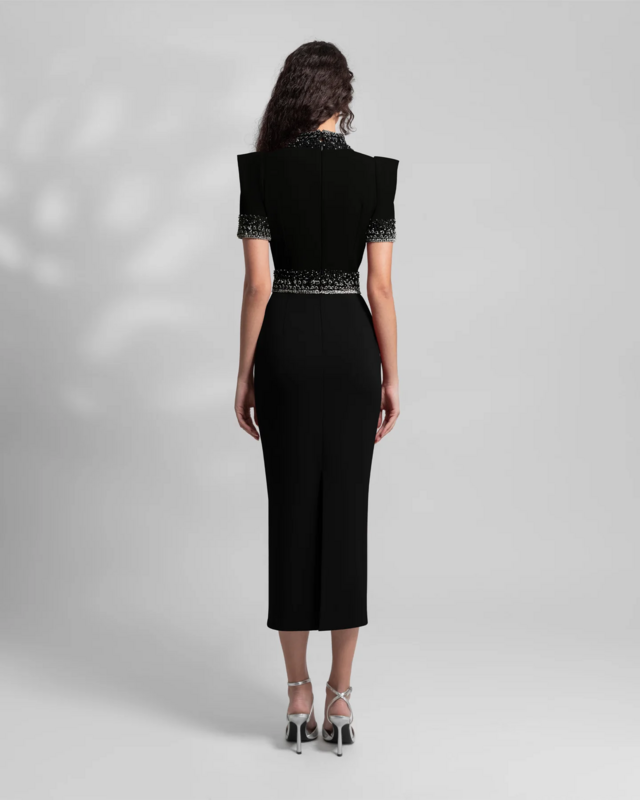 Женское вечернее платье до пола, черное платье с воротником-хомутом, без рукавов, для выпускного вечера, 2023