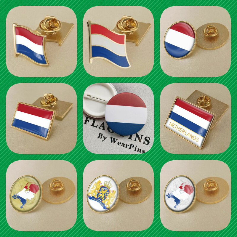 Нидерланды голландские холдеры карта флаг государственная эмблема национальный цветок броши значки нагрудные знаки