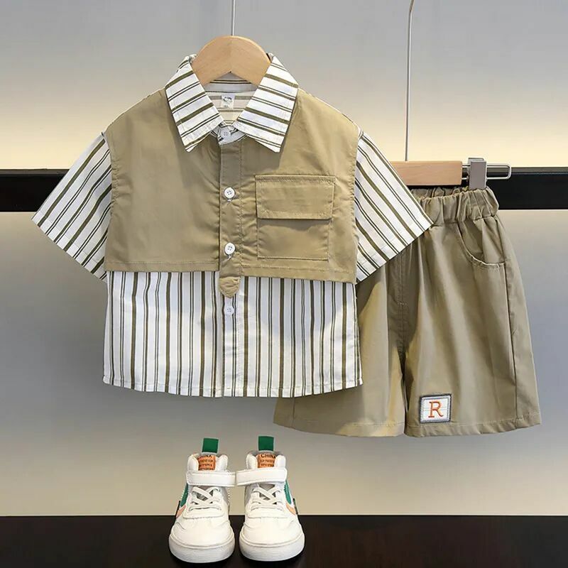 New Summer Boy Clothes Suit Children Boys Fashion Shirt Shorts 2Pcs/Sets Toddler Casual Costume Infant Outfits Kids Tracksuits