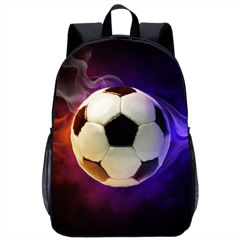 クリエイティブなサッカーデザインのバックパック,男の子と女の子のためのランドセル,カジュアル,3Dプリント,10代のラップトップ用,収納バッグ