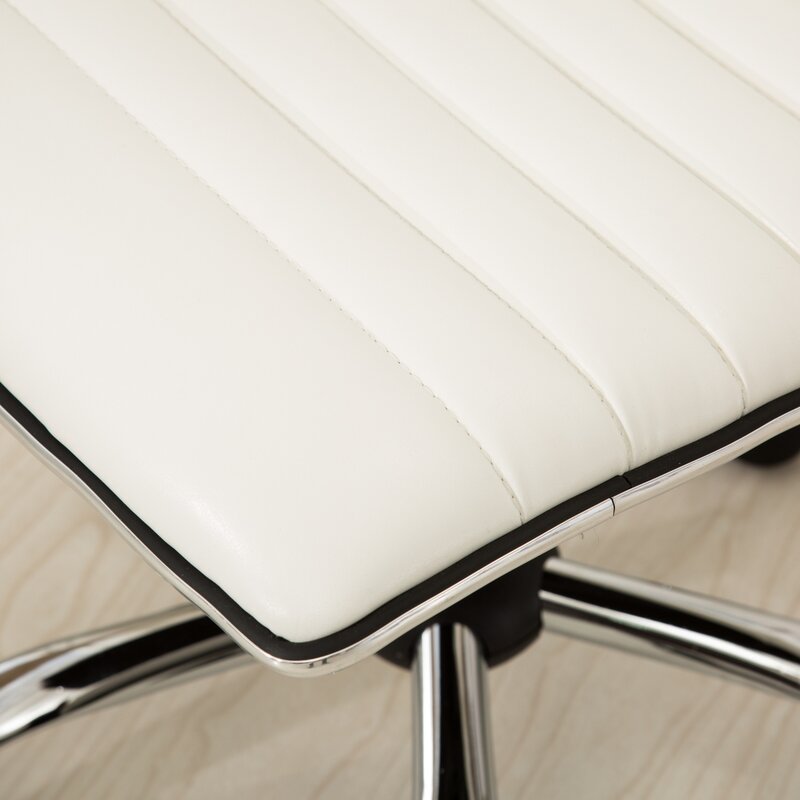 Verstellbarer weißer Bürostuhl aus Fromo-Chrom mit Luftlift funktion, modernes und komfortables ergonomisches Design für Zuhause und Büro