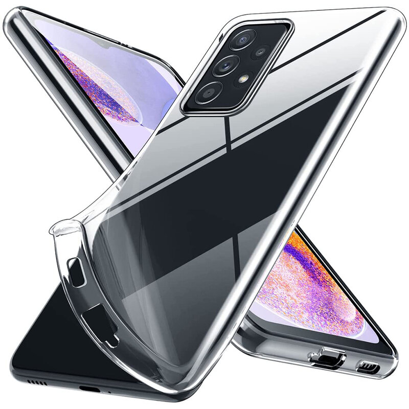 Sarung Ponsel Silikon Bening Kristal, Pelindung Tahan Guncangan untuk Samsung Galaxy A73 A53 A33 A23 A13