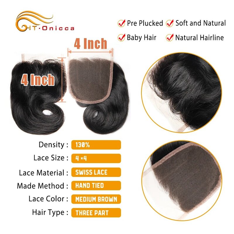 Curly Bundles With Closure 4x4 Lace Closures Brazilian Hair Weave 4 Bundles With Closure Natural Human Hair Bundles With Closure
