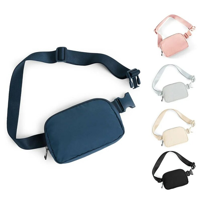 Outdoor Sports Leisure Chest Bag Solid-Color Zipper Design Comfortable Waist Pouch For Hiking Cycling Running Crossbody Bag