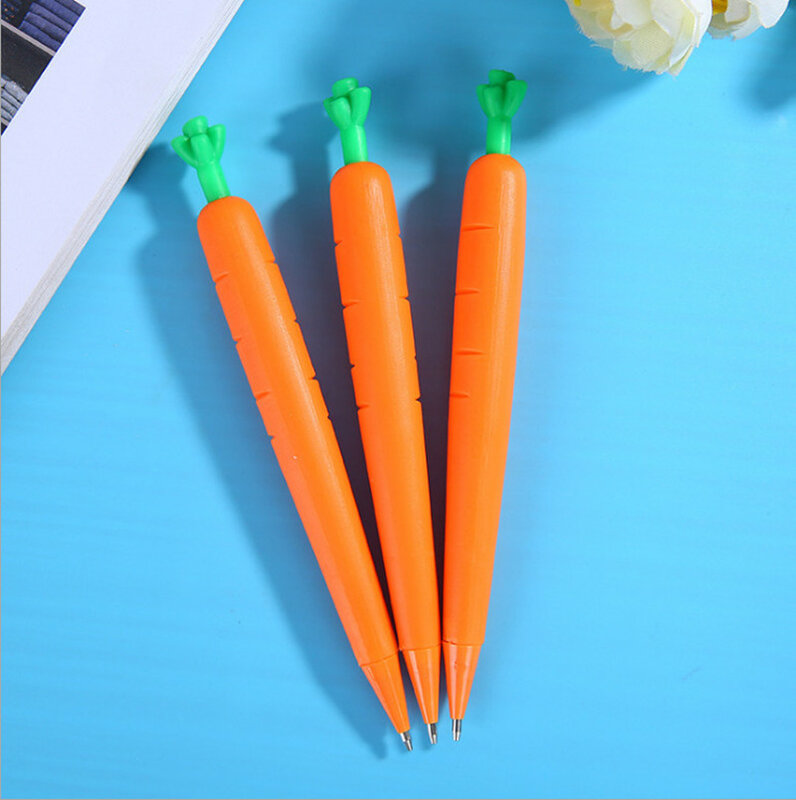 귀여운 당근 기계식 연필 시뮬레이션 야채 모양 자동 연필, 부드러운 접착제, 귀여운 학생 연필 문구 도매