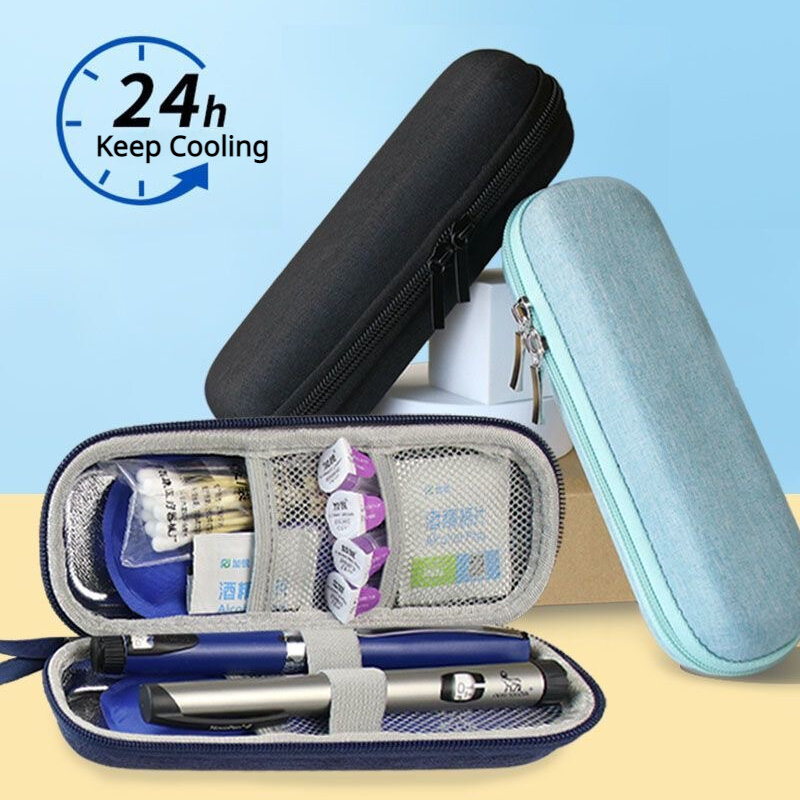 Impermeável diabético protetor de pílula de bolso Insulina Cooling Bag Caso de viagem portátil com isolamento térmico Medicla Cooler sem Gel