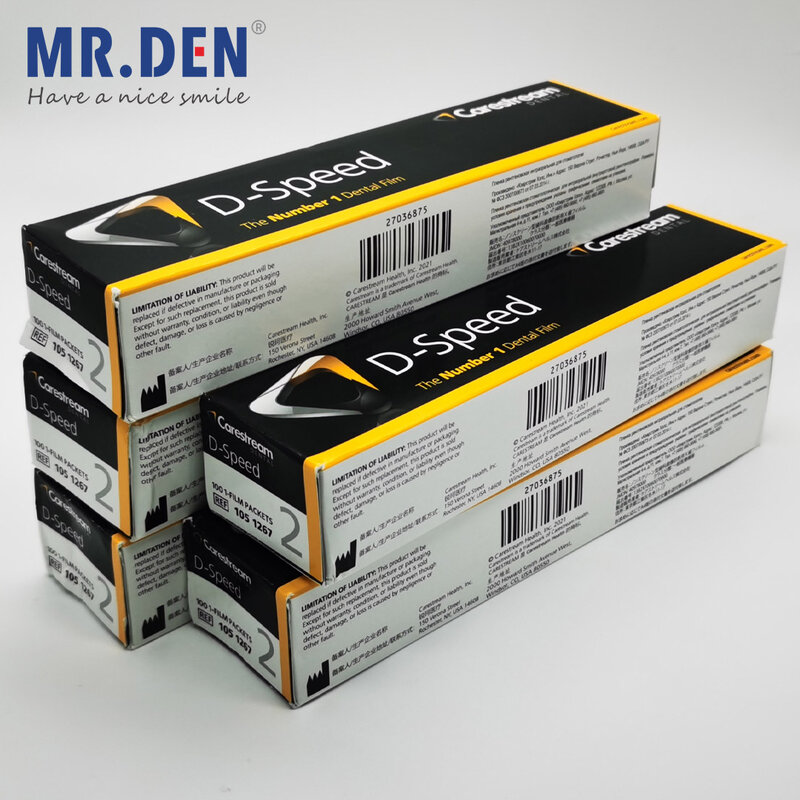 MR DEN 치과용 방사선 촬영 시스템, 코닥 D88 케어스트림, 좋은 품질의 구강 내 필름, 치과용 엑스레이 필름, 박스당 100 개