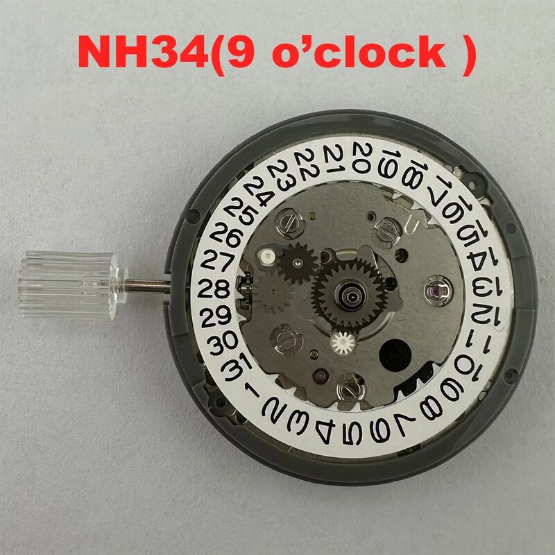 Nh34/nh34a weißes Datum automatische Uhr movt ersetzen Kit mechanisches Uhrwerk hohe Genauigkeit 9-Uhr-Krone
