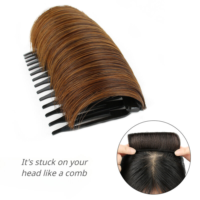 Invisible Fluffy Pad Puff Wig Head Cushion Synthetic Hair Pad Clip Bun Bump It Up Volume Wigs Base for Women Girls Daily Use