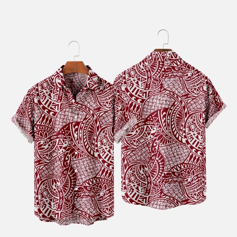Koszule męskie moda hawajskie koszule 3d drukowane wygodne Casual jeden przycisk z krótkim rękawem plaża odzież typu Oversized 1