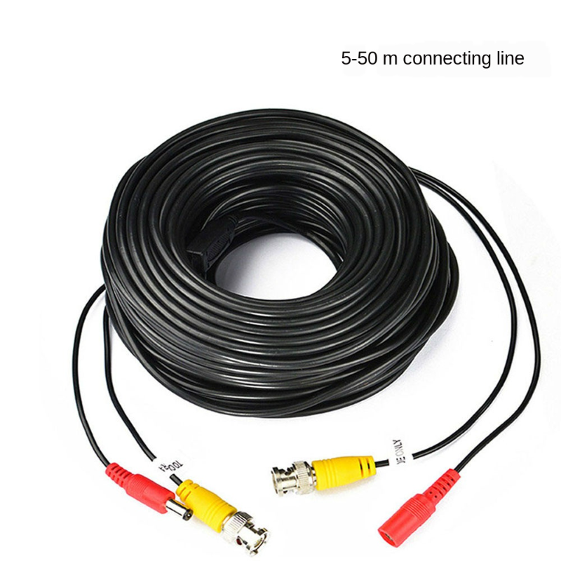 Línea de extensión de fuente de alimentación de vídeo, Cable BNC integrado, 5-50m