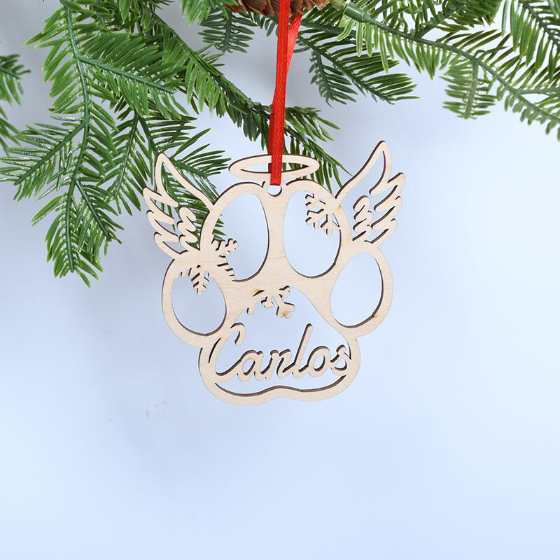Custom Hout Kerst Sneeuwvlokken Kerstballen Gepersonaliseerde Ornament Lasergesneden Namen Xmas Custom Cadeau Tags Houten Ornament Bal