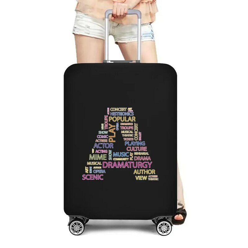 Funda de equipaje elástica para maleta, cubierta antipolvo impresa con letras de texto, accesorios de viaje, funda protectora de 18 a 28 pulgadas