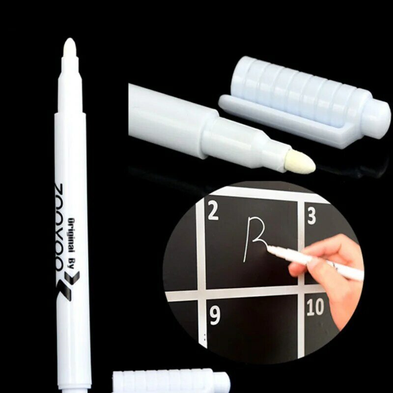 3/10 pces marcador de caneta apagável de giz líquido branco para janelas de vidro blackboard eletrônico janela quadro branco caneta
