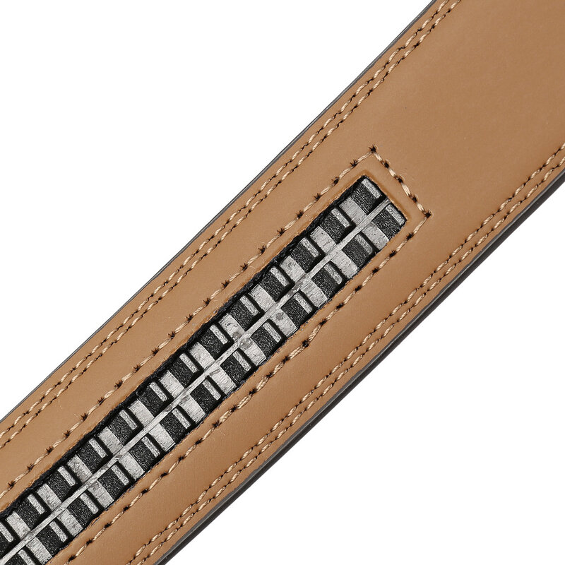 High Quality 3.0-3.1cm Width No Holes Cowhide Leather Belt Without Automatic Buckle Luxury Brand Mens Ratchet Belts Black Brown