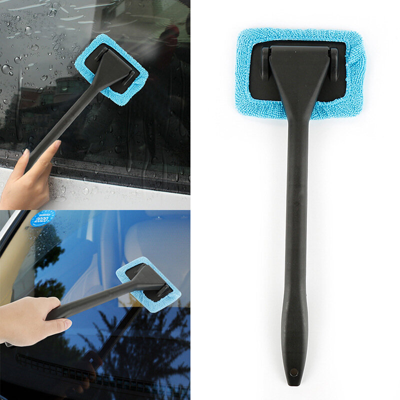 Kit Sikat Pembersih Jendela Mobil Alat Cuci Pembersih Kaca Depan Di Dalam Wiper Kaca Otomatis Interior dengan Pegangan Panjang Aksesori Mobil