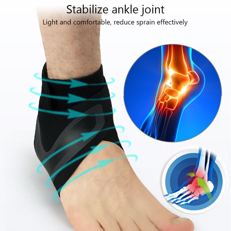 1PC Esportes de Fitness Tornozelo Brace Compressão Ajustável Tornozelo Suporte Tendon Pain Relief Strap Foot Entorse Lesão Envoltório Basquete