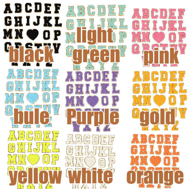 6.5Cm A-Z Kleur Engels Letters Patches Voor Kleding Tas Glitter Brief Patches Stok Op Alfabet Letters Borduren Applique Ab
