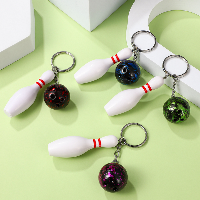 Кольцо для ключей в стиле боулинга, аксессуары для шаров, сувениры, мини-украшения, подарки, держатель, кольца, булавки для ключей, мужское кольцо, подвеска для детского автомобиля