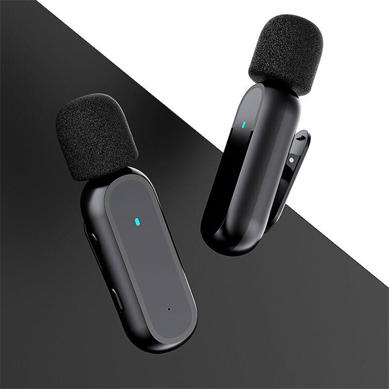 K13 Plug and Play Microphone with Lightning TRS TRRS Port Wireless Lavalier MIC Charging Case for IOS Andorid Studio Gaming