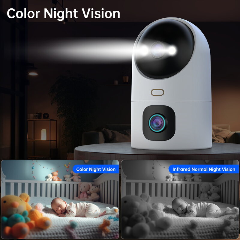 JOOAN 4K PTZ กล้อง IP 5G WiFi Dual เลนส์กล้องวงจรปิดความปลอดภัยกล้องสมาร์ท Home Baby Monitor การติดตามอัตโนมัติสี Night การเฝ้าระวังวิดีโอ