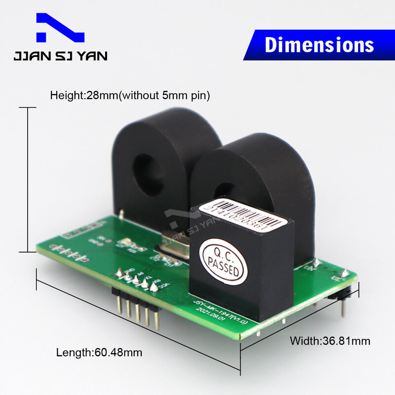 JSY-Sensores de corrente de tensão Modbus TTL de dois canais monofásicos, medição de energia para roteador solar, MK 194T