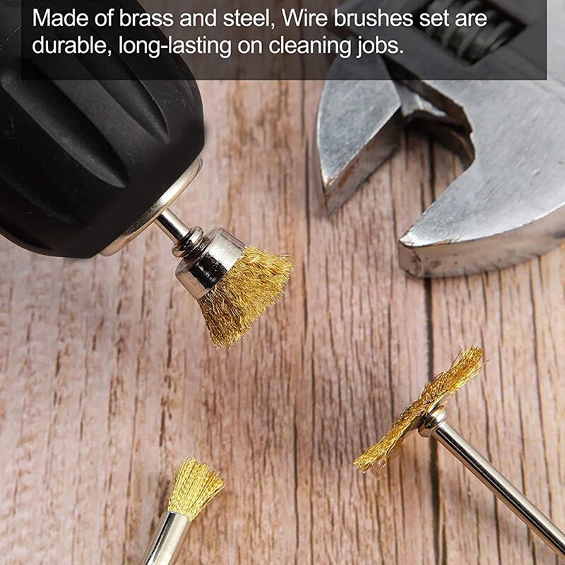 Steel Wire Roda Brush Set, Pen-Shaped, Remoção de ferrugem, descascamento, polimento, 90 pcs
