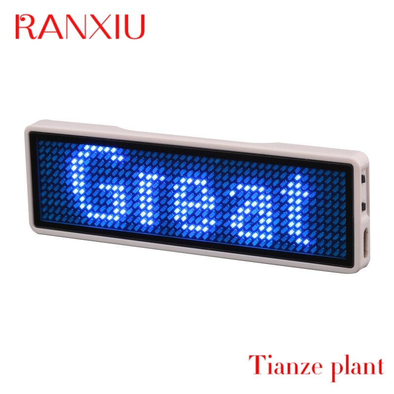 Custom USB Rechargeable Programmable LED Scrolling Message Name Badge