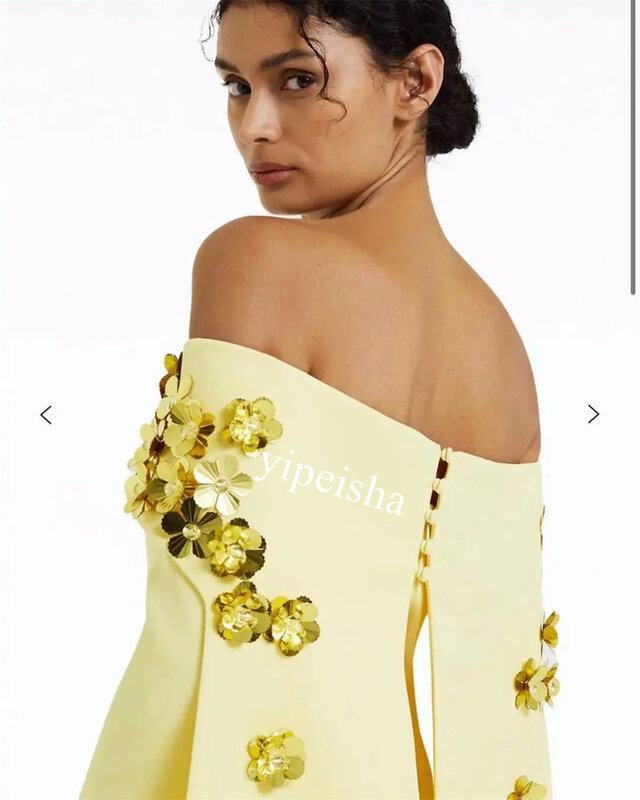 Prom Dress Avond Jersey Applique Strandschede Off-The-Shoulder Op Maat Gemaakte Gelegenheidsjurk Midi Jurken Saudi Arabië