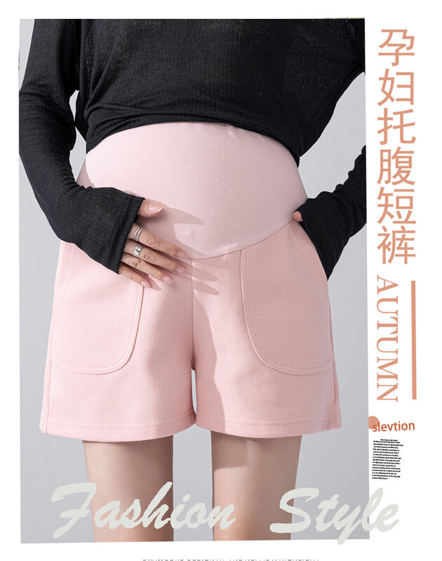 Celana pendek PIQUE kualitas tinggi untuk ibu hamil musim panas kasual kaki lebar longgar celana pendek panas perut untuk wanita hamil pemuda Y2k