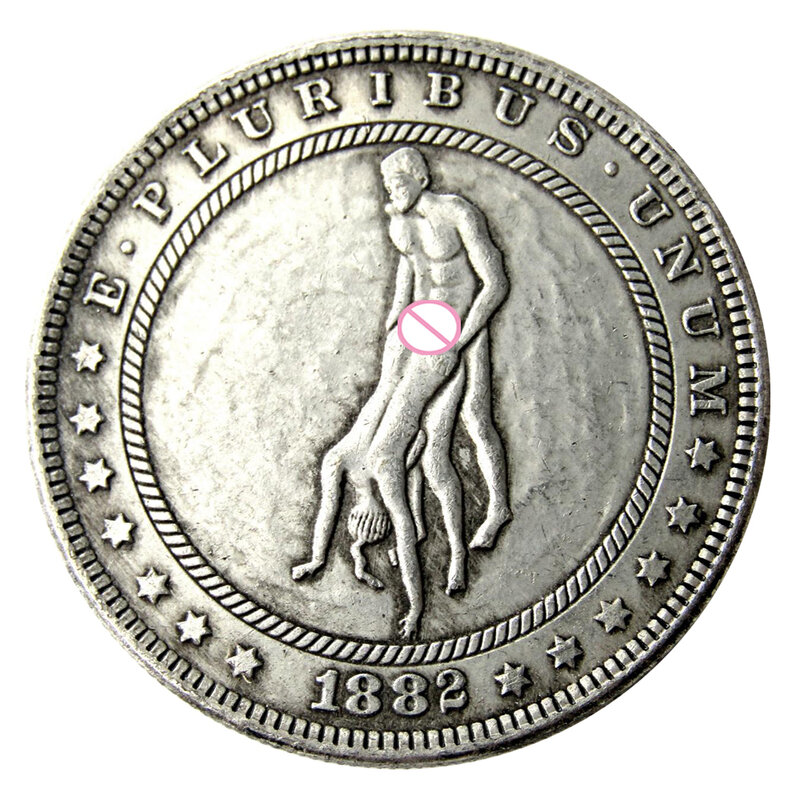 Amante romantico Yoga Fun Love Coin One-Dollar Art coppia monete Pocket solution Coin moneta commemorativa di buona fortuna + sacchetto regalo