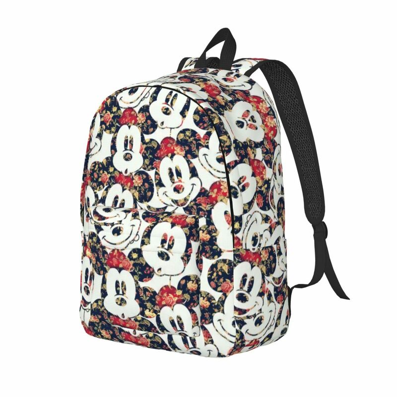 Холщовый дорожный рюкзак с изображением головы Микки Мауса на заказ для женщин и мужчин, школьный портфель для компьютера, студенческий рюкзак для колледжа