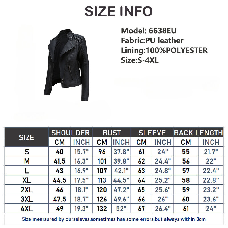 FSMG-Chaqueta de piel sintética para mujer, abrigo informal ajustado con cremallera, abrigo ligero para motocicleta, primavera y otoño