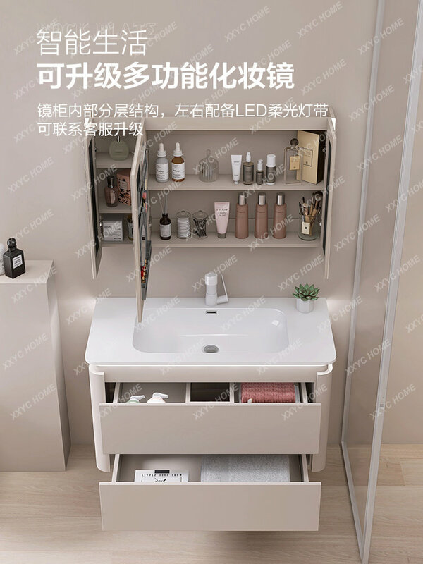 Lemari kamar mandi kombinasi keramik seluruh tempat cuci tangan Modern sederhana wastafel tangan meja kamar mandi