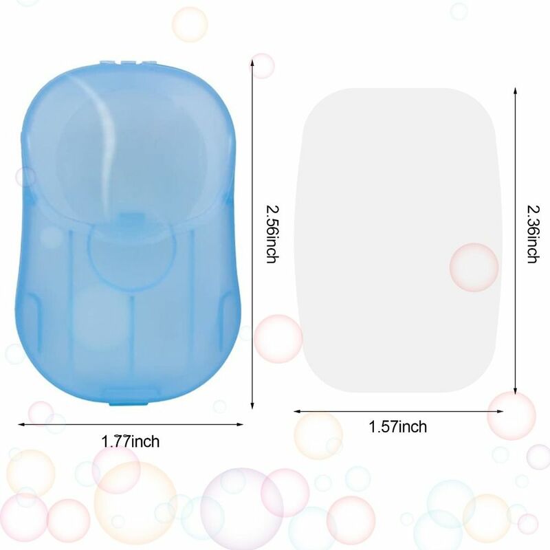 Hojas de jabón portátiles para senderismo, papel de jabón desechable, Mini jabón de manos práctico para adultos, 20 unidades