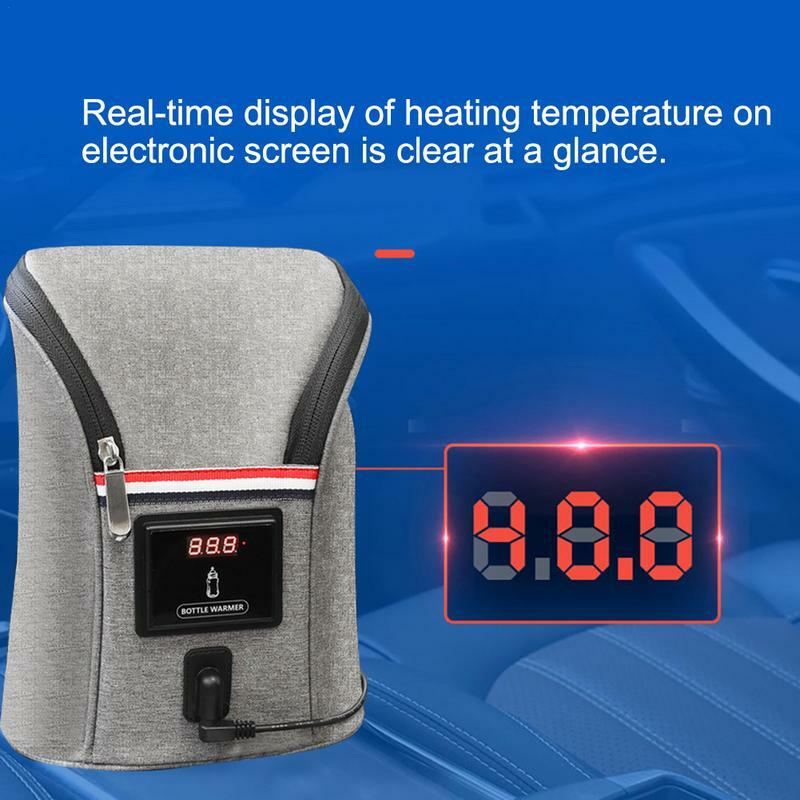เครื่องทำขวดนมป้อนน้ำนมแบบ USB 5V1A tas stroller สำหรับเด็กทารกถุงรักษาอุณหภูมิ11inx512in นมร้อนรถเดินทางได้