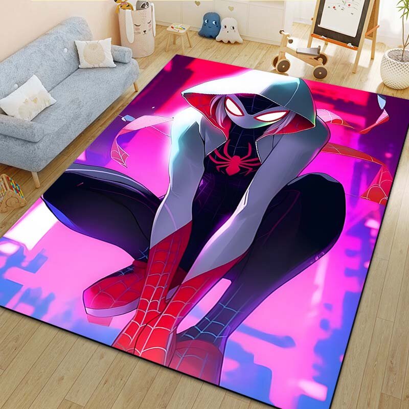 Ковер с рисунком Marvel Spider Gwen для гостиной, спальни, прикроватной тумбочки, ванной, напольный коврик, нескользящий коврик для комнаты для девочек, Розовый декор для комнаты