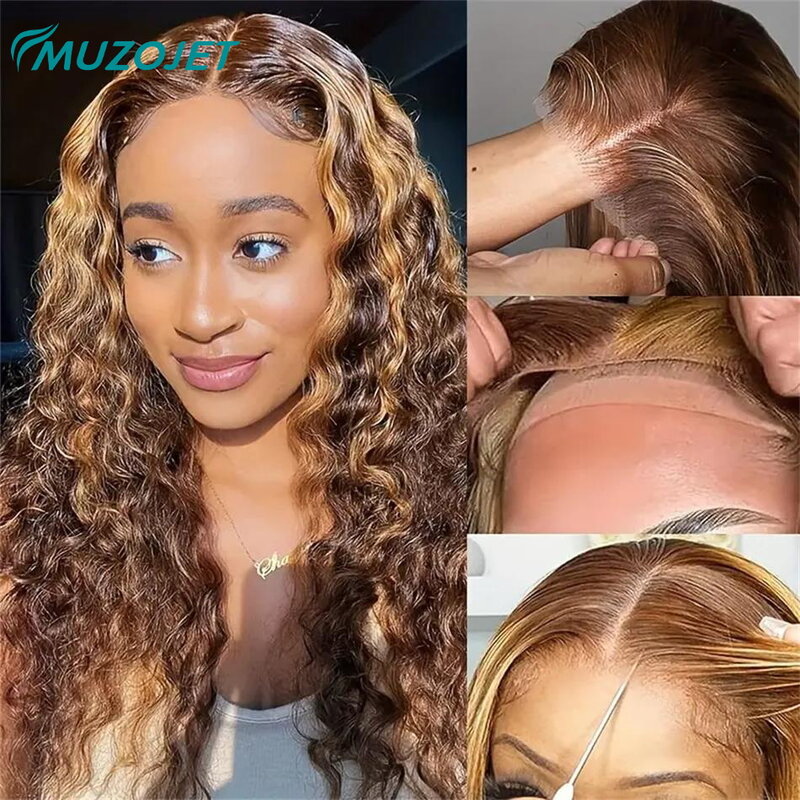 Wig rambut manusia gelombang dalam sinar bercahaya keriting wig penutup renda 5x5 untuk wanita wig Remy Brasil pra pencabutan murah dijual