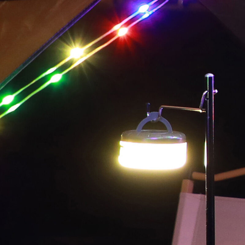 2-in-1 Camping Lichterketten LED Rolle Lichterketten 8/10Meter Outdoor Zelt Licht RGB Atmosphäre Licht für Garten Zelt Zimmer Dekor