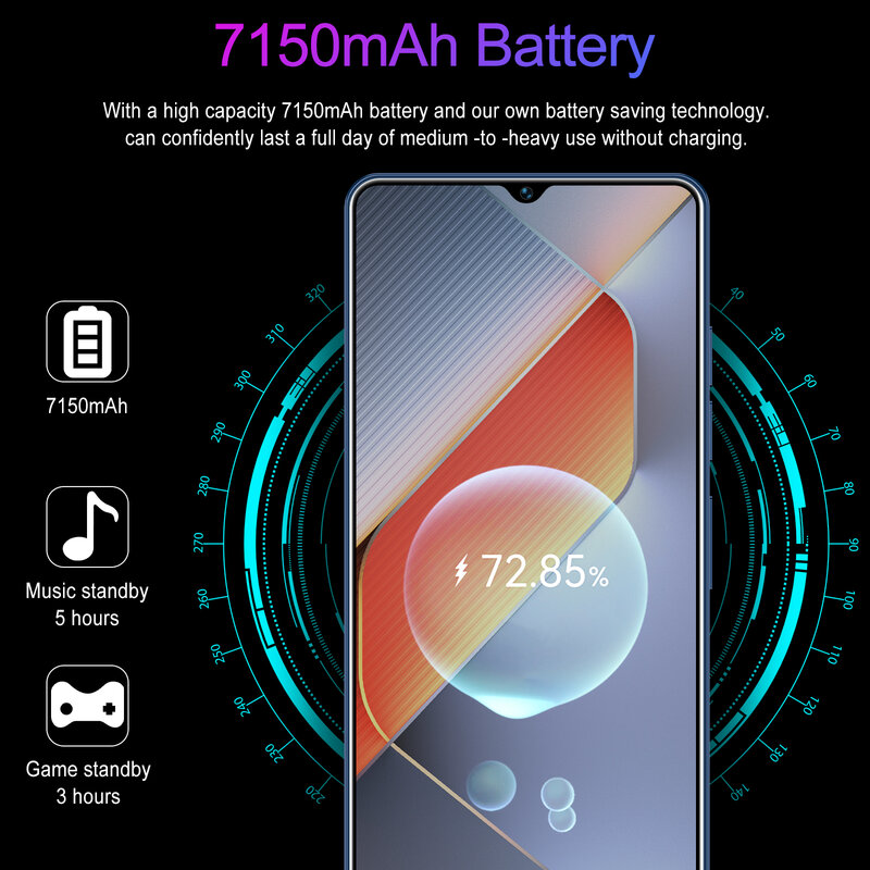 Smartphone Original GT10 Pro 7,3 Zoll globale Version 22g 2TB Snapdragon8 Gen3 Android 13 50 108 megapixel 4g/5g Handy Handy NFC