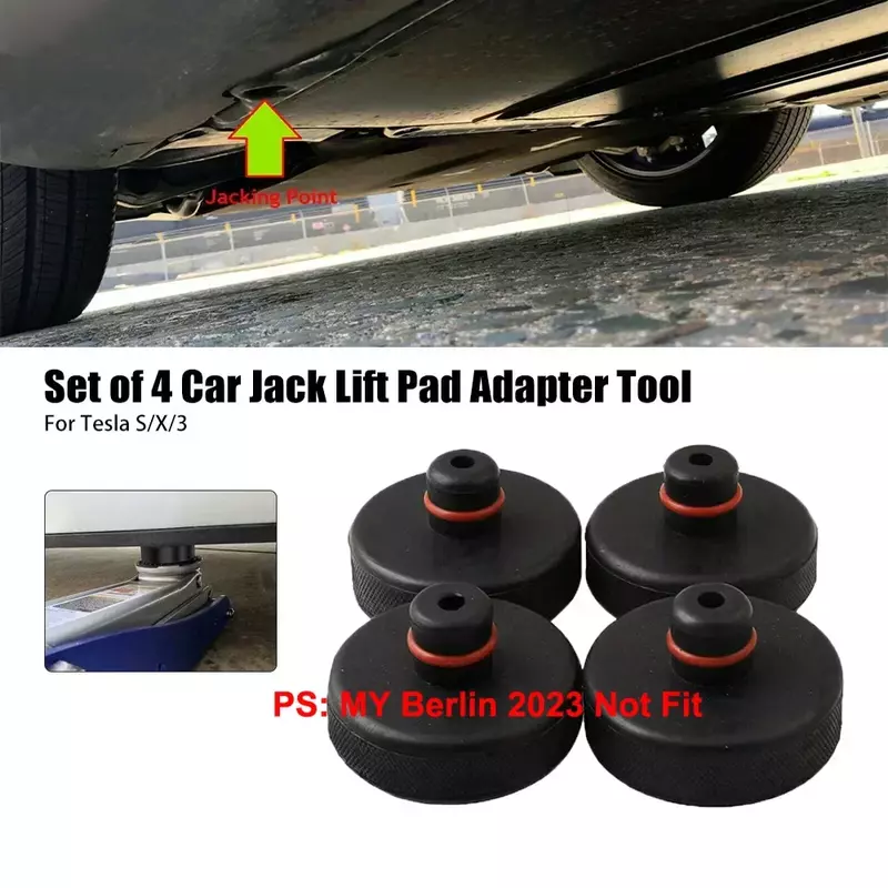 For Tesla Model3/Y/S/X Rubber Lifting Jack Pad Adapter Lift Point Repair Tool Pucks Chassis Stands Styling Suitable Accessories