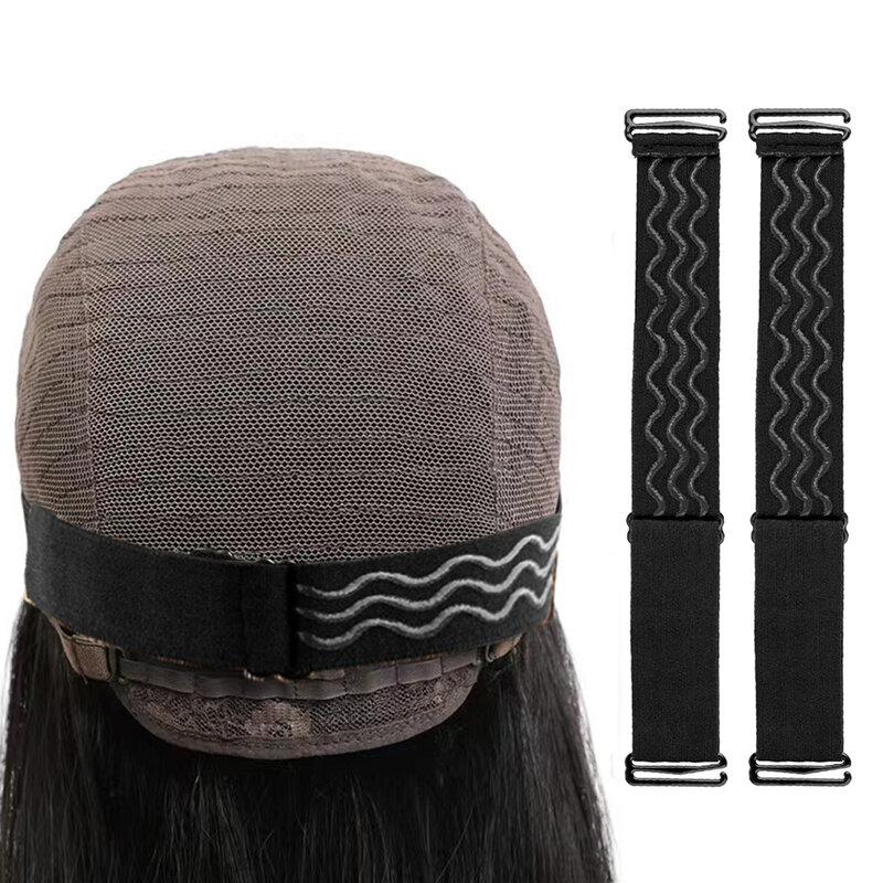 Banda de peluca ajustable para sujetar pelucas, banda de peluca antideslizante, banda elástica ajustable negra para hacer pelucas, 1-3 piezas