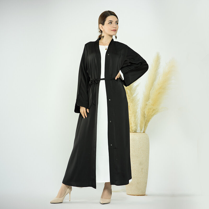 Dubai Open Abaya Moslim Vrouwen Vest Maxi Jurk Kalkoen Kaftan Gewaad Kimono Bescheiden Islamitische Arab Eid Femme Jalabiya Morocco Jurk