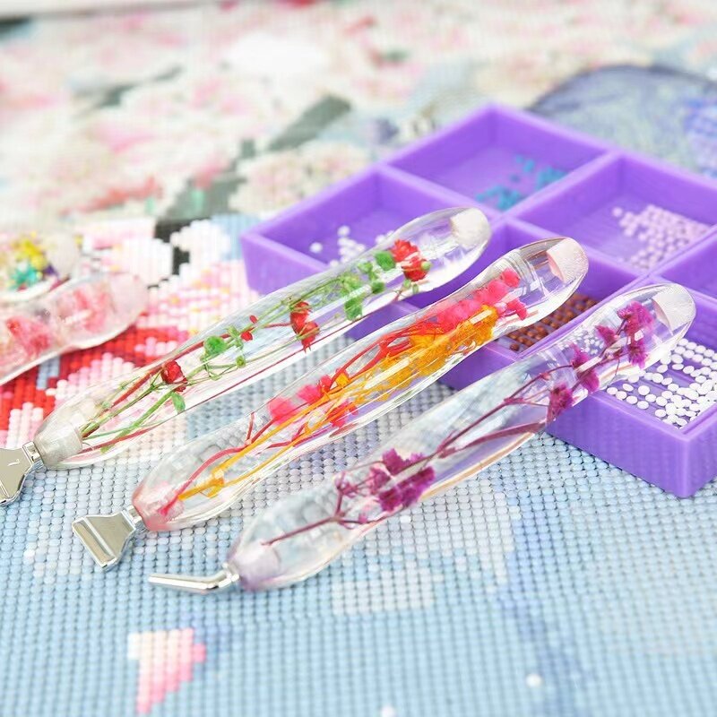Diamond Art Pen,5D Resin Diamond Painting Pen with Metal Tips Placers,Diamond Art Painting Accessories Tool Kit Drill Pen