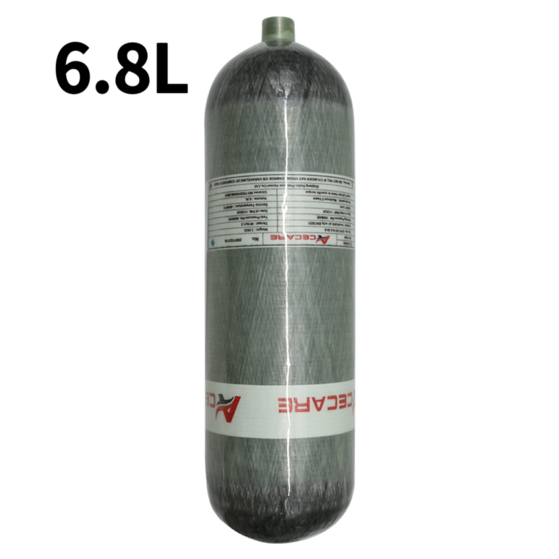 Acecare 6.8L Carbon Fiber Tank Diving Cylinder 30Mpa 300Bar 4500Psi High Pressure HPA Air Bottle M18*1.5 For Scba
