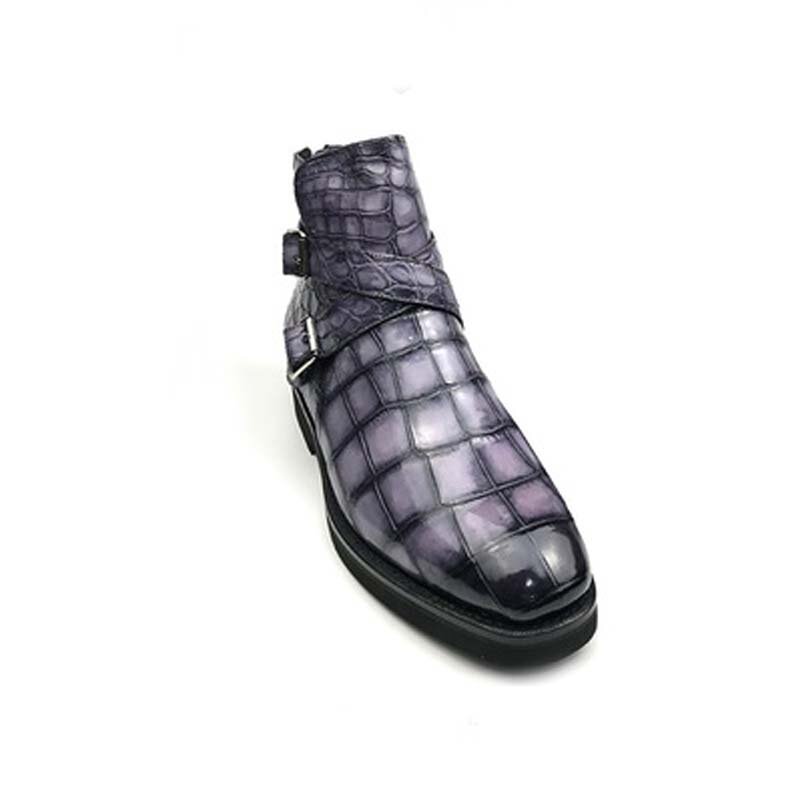 Chue novo 2022 couro de crocodilo homens moda alta ajuda botas homens sapatos de crocodilo masculino botas